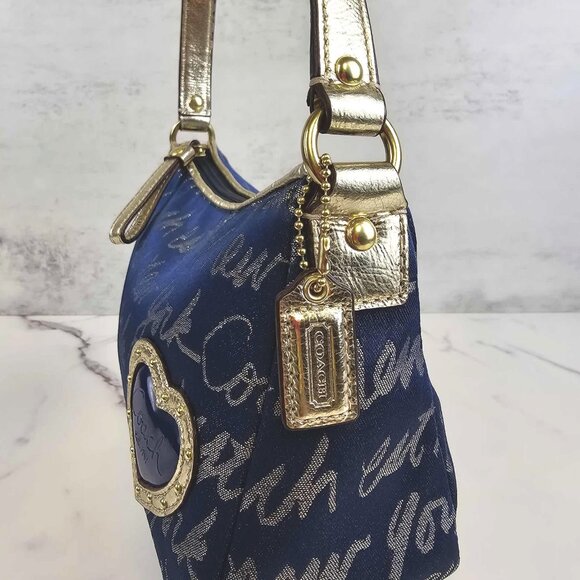 Coach Poppy New York Script Y2K Baguette Shoulder Bag - Picture 8 of 11